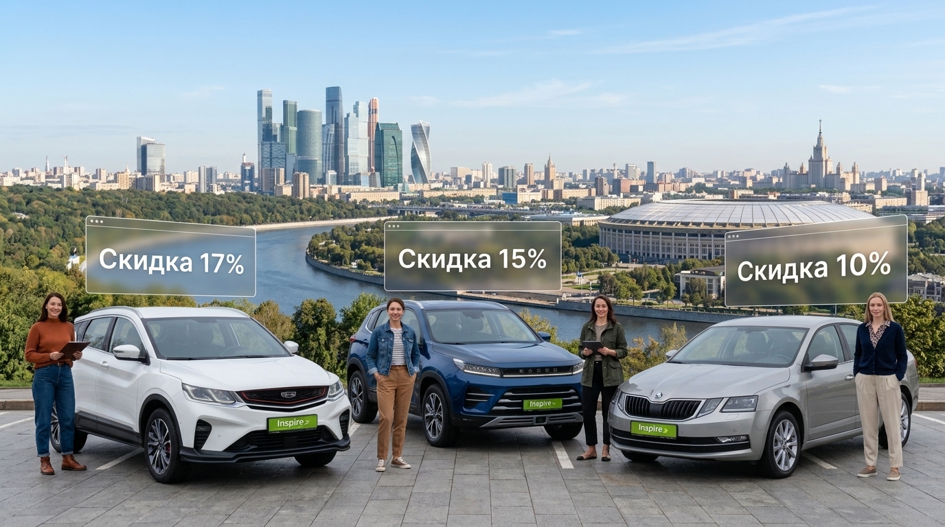 Сезон спецпредложений от INSPIRE в Москве: скидки до 17% на популярные модели авто!